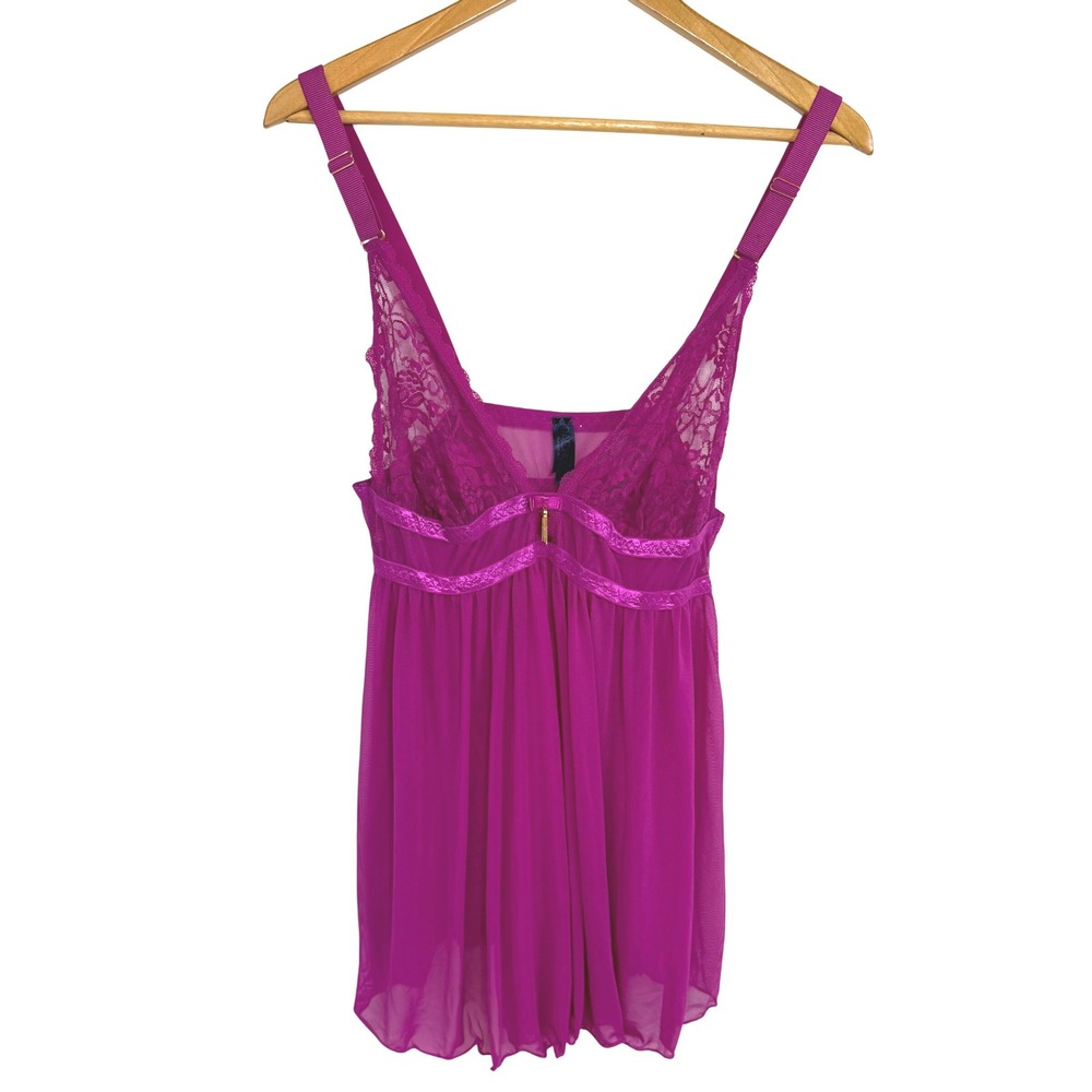 Rachel‎ Roy Lace Mesh Babydoll Chemise Lingerie Plus Size 2X Pink Boudoir